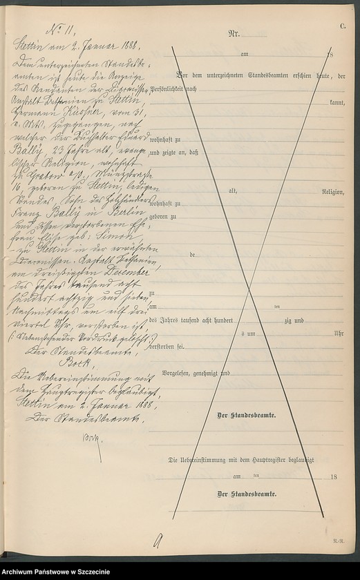 Obraz 14 z jednostki "Sterbe-Register (Neben-Register) Band I"