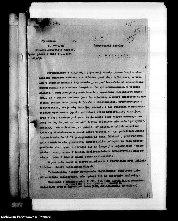 Obraz 19 z jednostki "Prywatna Szkoła Powszechna z niemieckim językiem nauczania Sobótka powiat Ostrów"