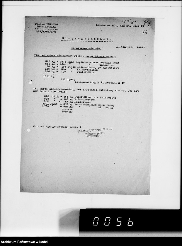 Obraz 20 z jednostki "Auftrag R.71/43 H BA.L L