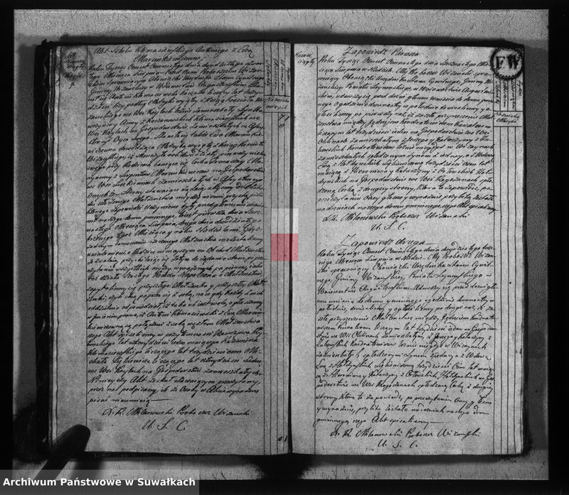 Obraz 12 z jednostki "Akta zaślubionych gminy wiżańskiey obwodu seyneńskiego, w województwie augustowskim od dnia 1-go stycznia do dnia ostatniego miesiąca grudnia 1818 roku"