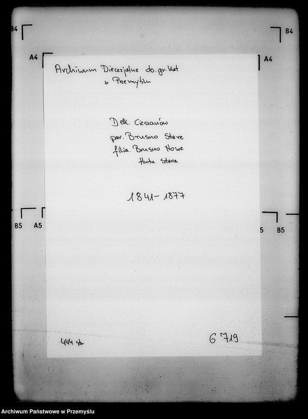 Obraz 4 z jednostki "[Kopie ksiąg metrykalnych parafii Brusno Stare z filiami Brusno Nowe, Huta Stara (dekanat Cieszanów)]"
