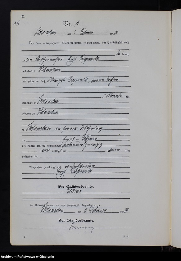 image.from.unit.number "Sterbe-Neben-Register Nr 1 - 116"