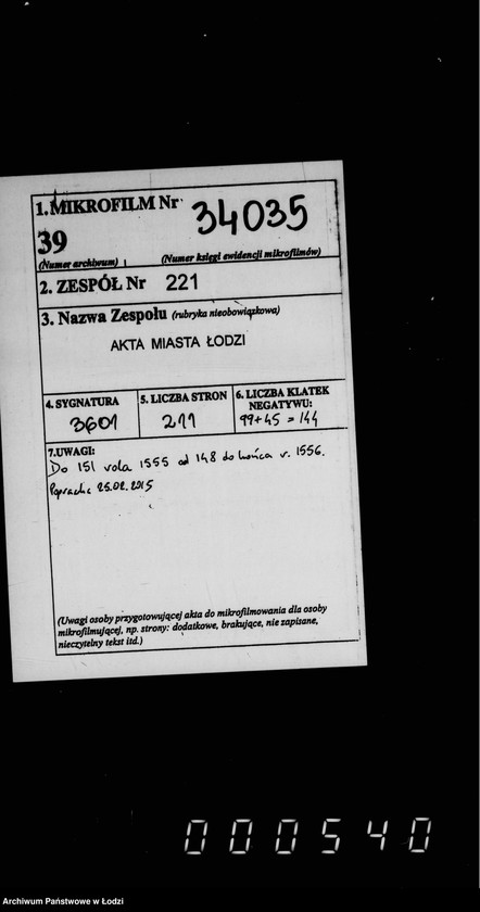 Obraz 2 z jednostki "O prodaže bureloma i suchostoja v lodzinskich gorodskich lesach i dereva ot vyrubki prošek pri proizvostve i zyskanji pod kališskuju železnoju dorogu"