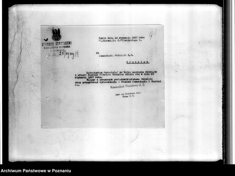 Obraz 13 z jednostki "Korespondencja Związku Strzeleckiego - sprawozdania z wycieczek i zawodów strzeleckich, sprawozdania z działalności"