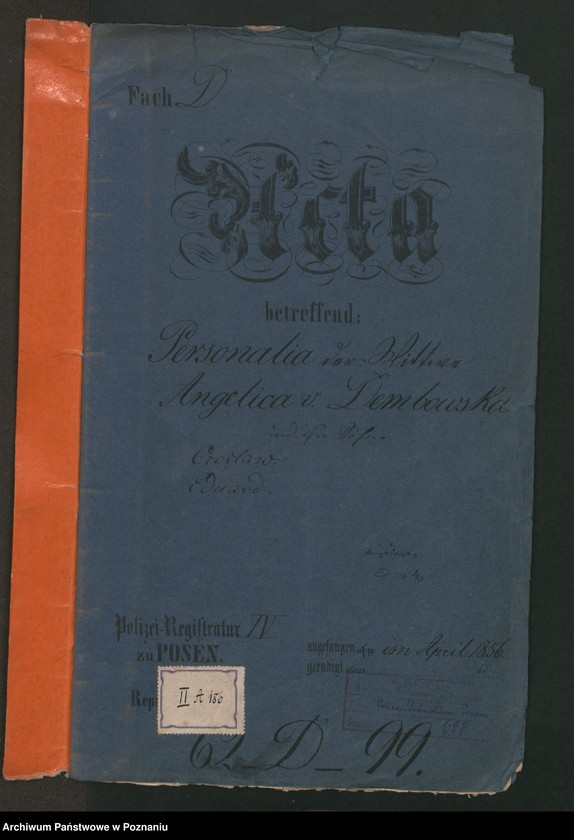 Obraz 2 z jednostki "A. betr. Personalia der Witwe Angelica von Dembowska und ihre Söhne Czeslaw und Eduard"