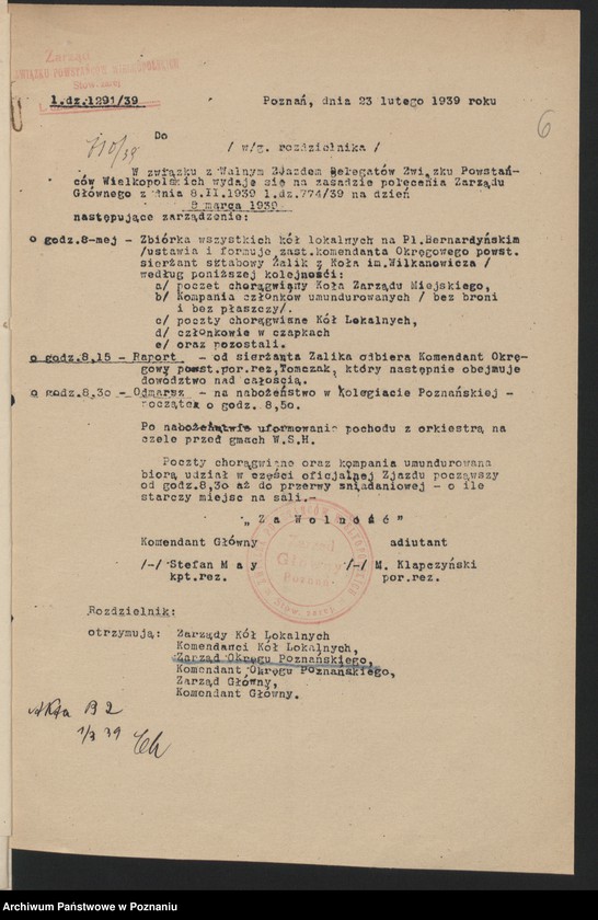 Obraz 8 z jednostki "Akta dotyczące Walnego Zjazdu Związku 5.III.1939."