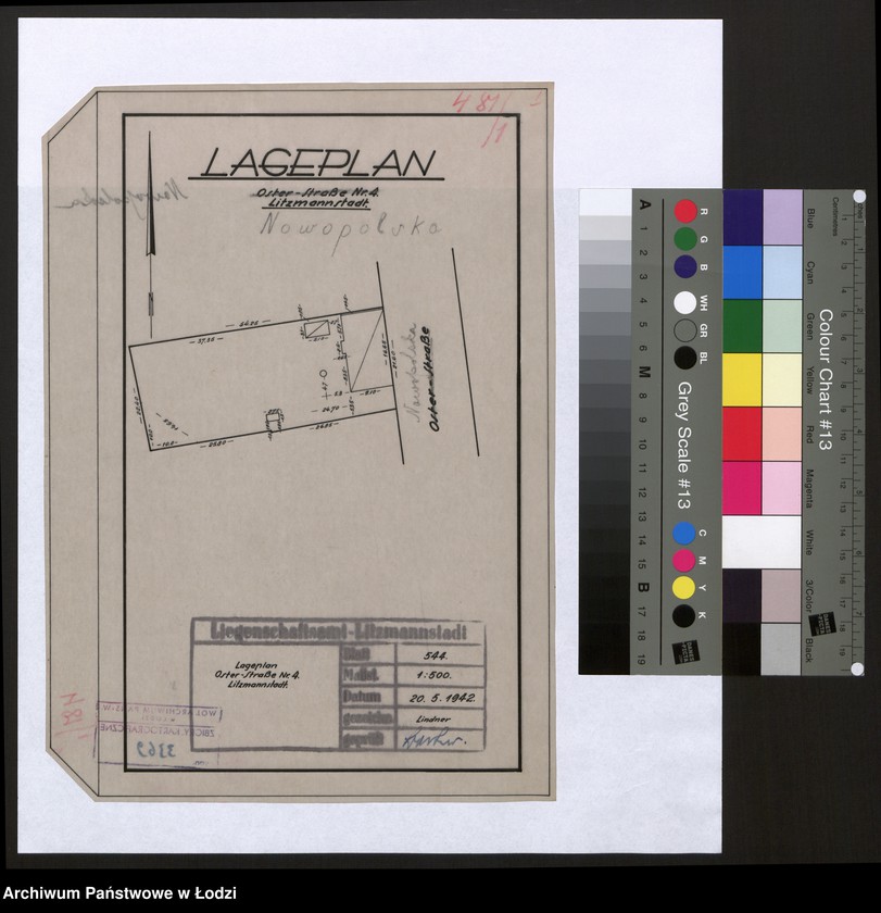 Obraz 1 z jednostki "Lageplan Oster-Strasse Nr. 4 Litzmannstadt"