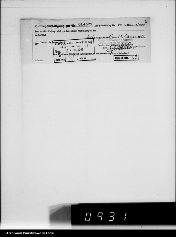 Obraz 6 z jednostki "Aufträge, [Lieferscheinen und Rechnungen] 14571-14649"