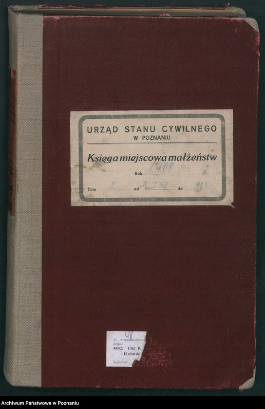 Obraz 2 z jednostki "Księga miejscowa małżeństw tom II [Rejestr główny małżeństw]"