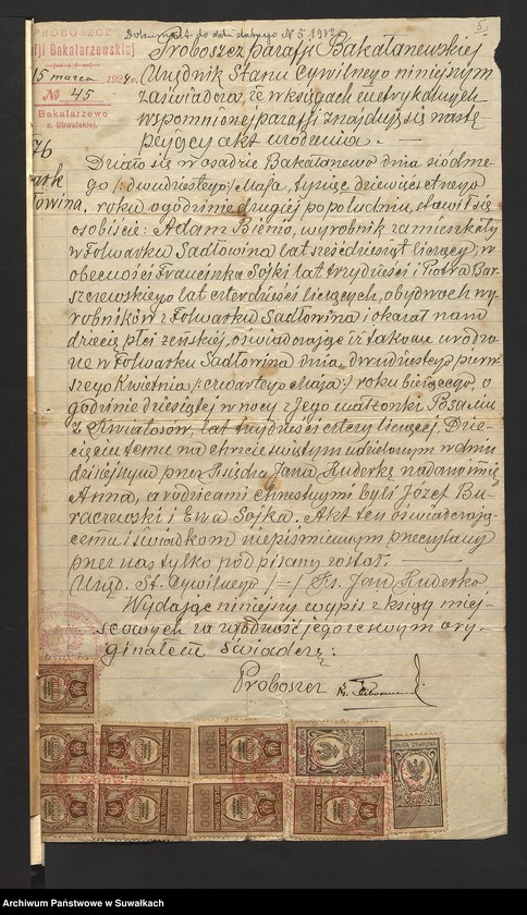 image.from.unit.number "Dokumenty przedstawione do ślubnych aktów stanu cywilnego sporządzonych w roku 1932 w parafji rzymsko-katolickiej Filipów"