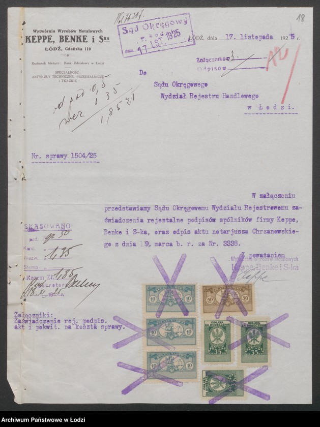 Obraz 20 z jednostki "Wytwórnia Wyrobów Metalowych Keppe, Benke i S-ka"