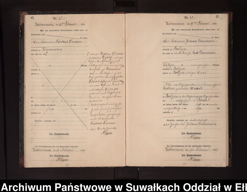 Obraz 18 z jednostki "Sterbe-Neben-Register des Preussischen Standes-Amtes Widminnen Kreis Loetzen"