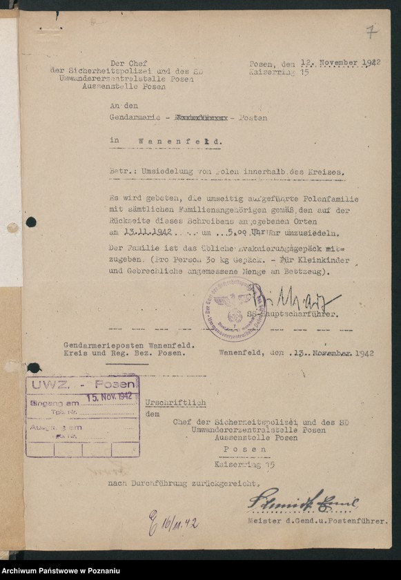 Obraz 10 z jednostki "[Wykazy wysiedlonych Polaków] Posen - Land I [Poznań - Powiat]"