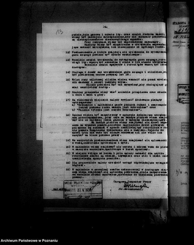 Obraz 17 z jednostki "Zatwierdzenie projektu zmiany zakładu przemysłowego /młyna motorowego/ w Dusznikach powiat szamotulski"