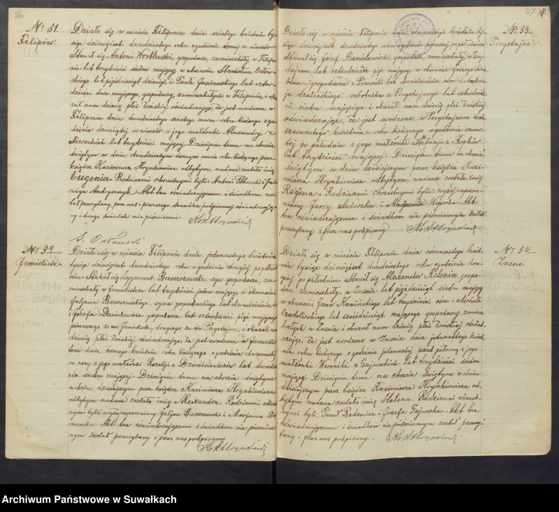 Obraz 16 z jednostki "Księga urodzeń, małżeństw, zejścia 1920 Filipów"