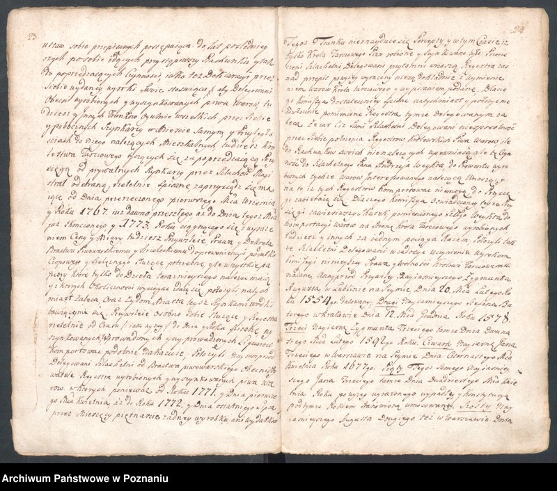 Obraz 16 z jednostki "Prothocollum nobilis officii consularis civitatis SR.Mtis Posnaniae sub notariatu nobilis Michaelis Rürer, SR.Mtis secretarii officii praesentis notarii in anno domini 1774 inhoatum."