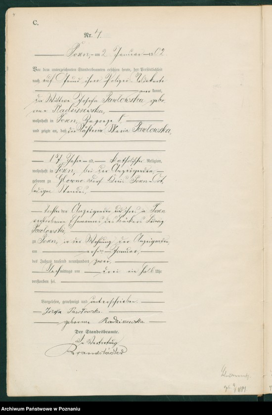 Obraz 7 z jednostki "Księga miejscowa zgonów t. I"