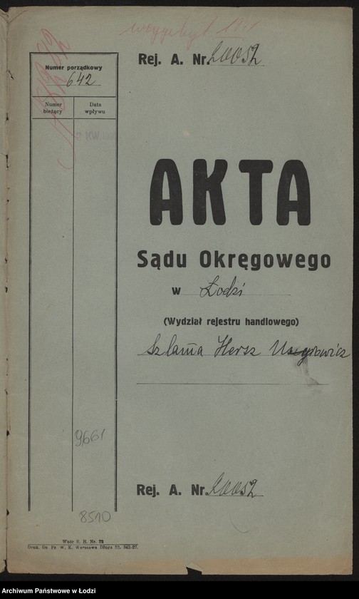 Obraz 2 z jednostki "Szlama Hersz Uszyrowicz- piwiarnia i herbaciarnia"