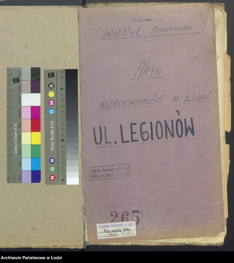 Obraz 2 z jednostki "Księga inwentarzowa nieruchomości m. Łodzi ul. Legionów"