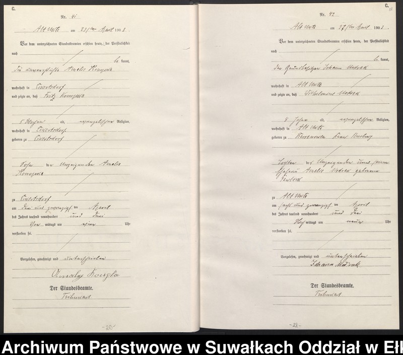 image.from.unit.number "[Sterbe-Haupt-Register des Königlichen Preussischen Standes-Amtes Ukta Kreis Sensburg]"