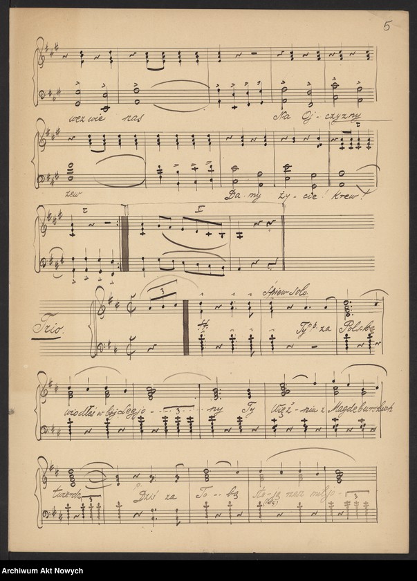 image.from.unit.number "Józef Mielczarek - Czarski. "Witaj wodzu, marsz triumfalny". Partytura."