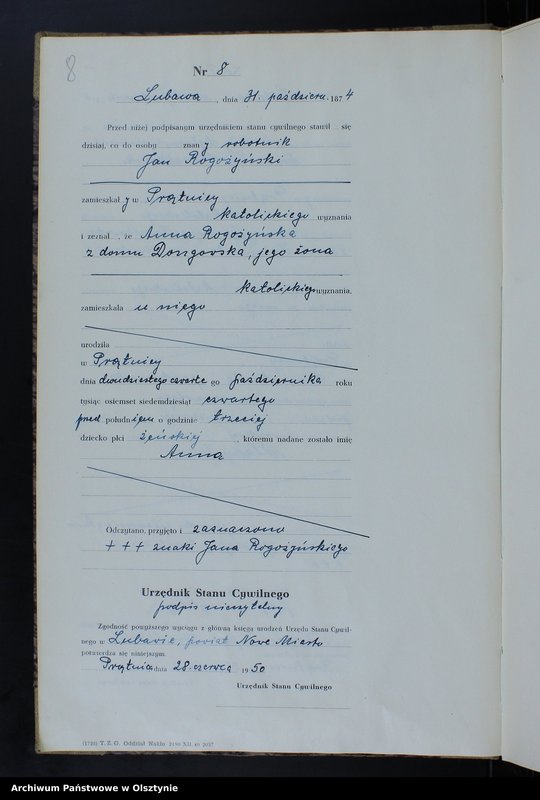 image.from.unit.number "Księga urodzeń Nr 1 - 18,1 - 46,1 - 47,1 - 49,1 - 52 i 1 - 51/przepisana w języku polskim z oryginału niemieckiego w dniach 18.06.1950 - 7.08.1950/"
