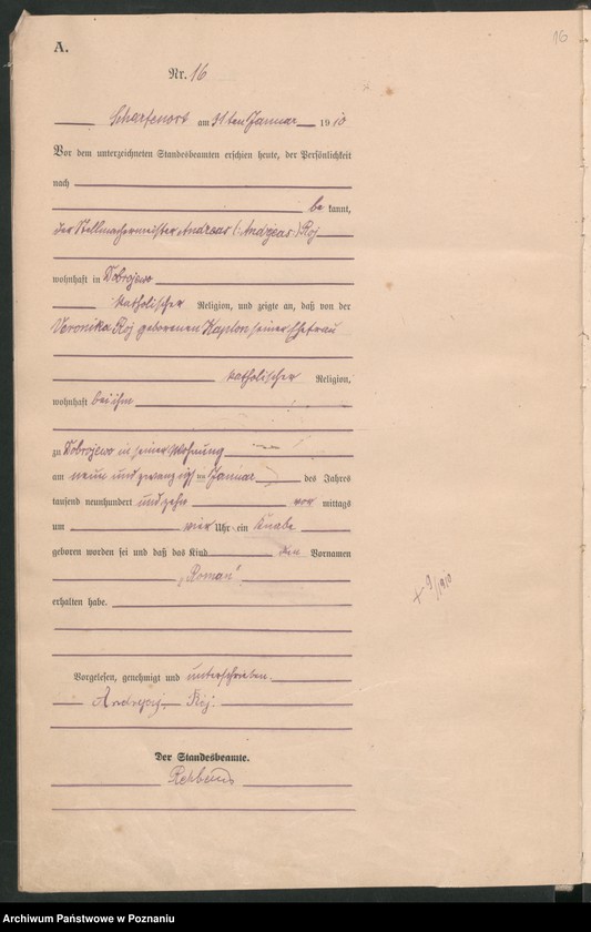 Obraz 19 z jednostki "[Rejestr główny urodzeń]"