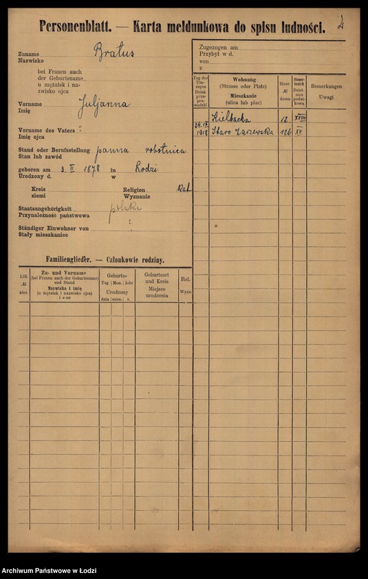 image.from.unit.number "[Spis ludności Łodzi] Bratus - Braune"