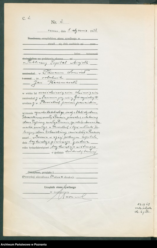 Obraz 4 z jednostki "Księga miejscowa zgonów tom I [Rejestr główny zgonów]"