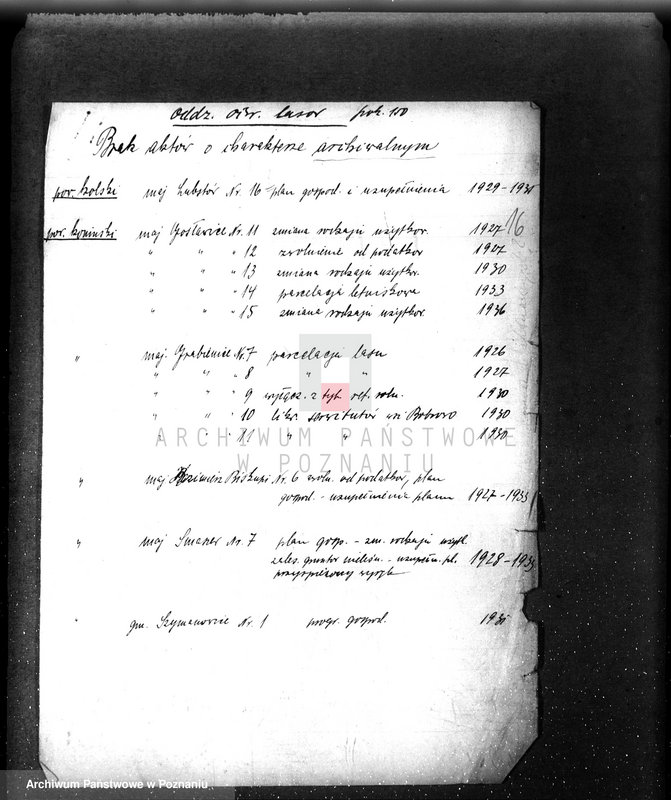 image.from.unit.number "/Inspektorat Ochrony Lasów/ /przejmowanie materiałów aktowych spisy akt/"