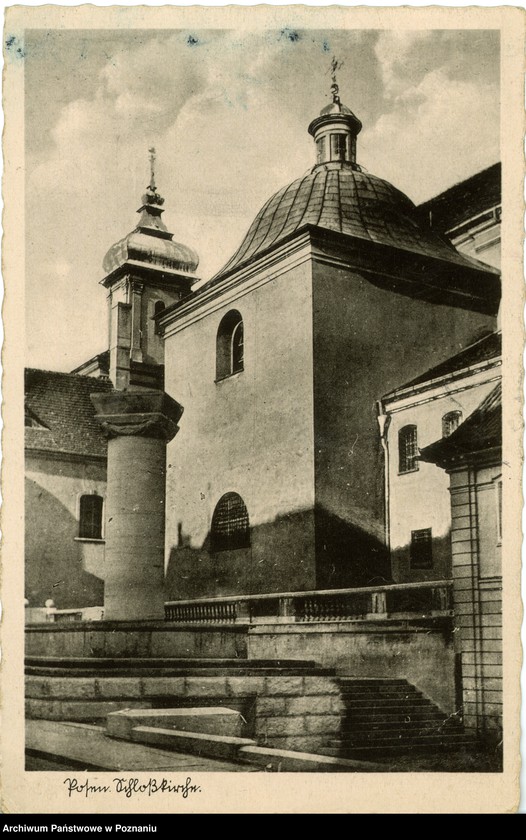 Obraz 1 z jednostki "Posen [Poznań] - [fragment kościoła Franciszkanów z pozostałością pomnika 15 Pułku Ułanów Poznańskich]"