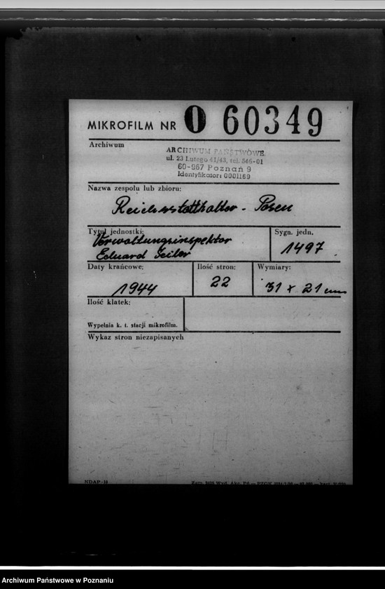 Obraz 2 z jednostki "Verwaltungsinspektor Eduard Seiler"