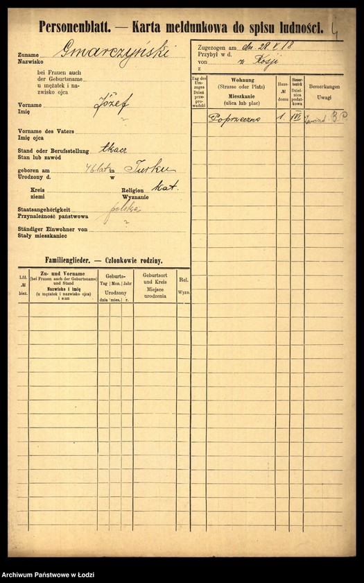 Obraz 6 z jednostki "[Spis ludności Łodzi] Gmerczyńska - Gogul"
