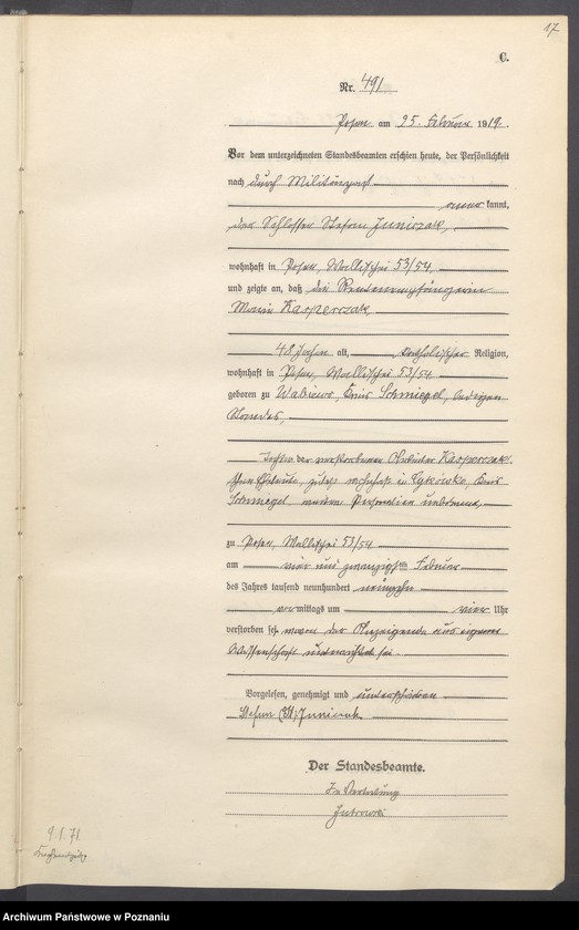 Obraz 19 z jednostki "Księga miejscowa zgonów tom II [Rejestr główny zgonów]"