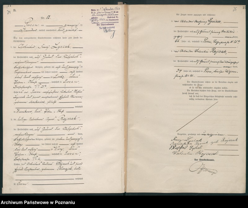 Obraz 14 z jednostki "Księga miejscowa małżeństw tom I [Rejestr główny małżeństw]"