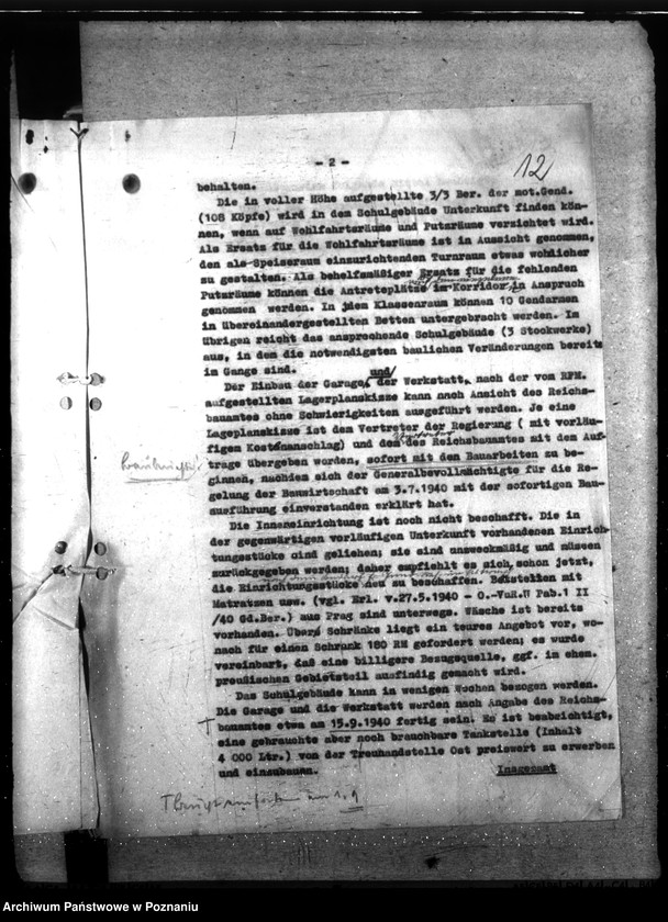 Obraz 16 z jednostki "Unterbringung der Motorisierten Gendarmerie Bereitschaft - Pabianice"