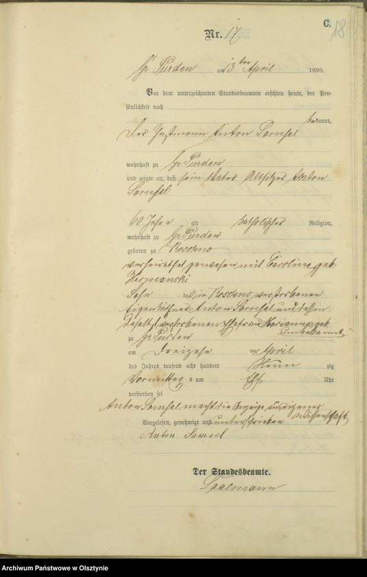 image.from.unit.number "Sterbe-Haupt-Register Nr 1 - 50"