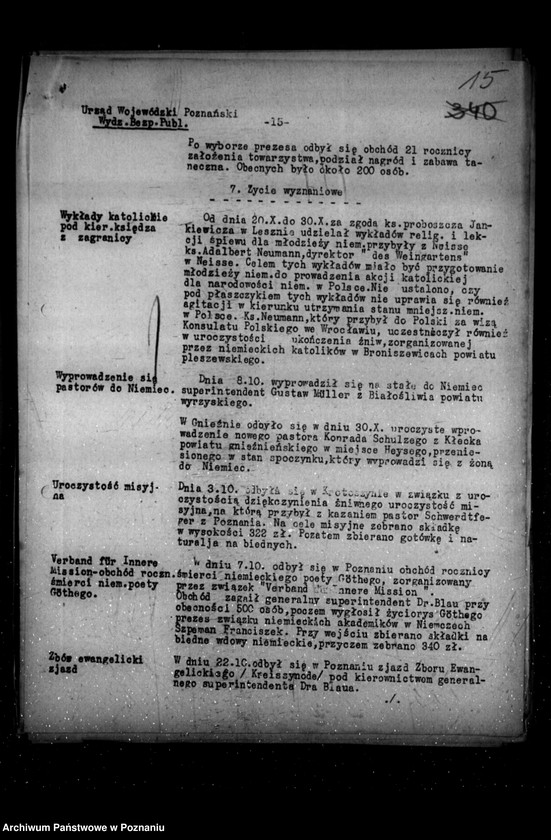 Obraz 19 z jednostki "Sprawozdania sytuacyjne z życia mniejszości narodowych za miesiące październik, listopad, grudzień 1931 r."