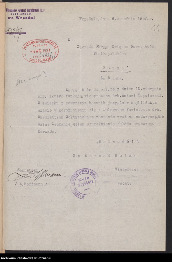 Obraz 18 z jednostki "Września - akta koła."