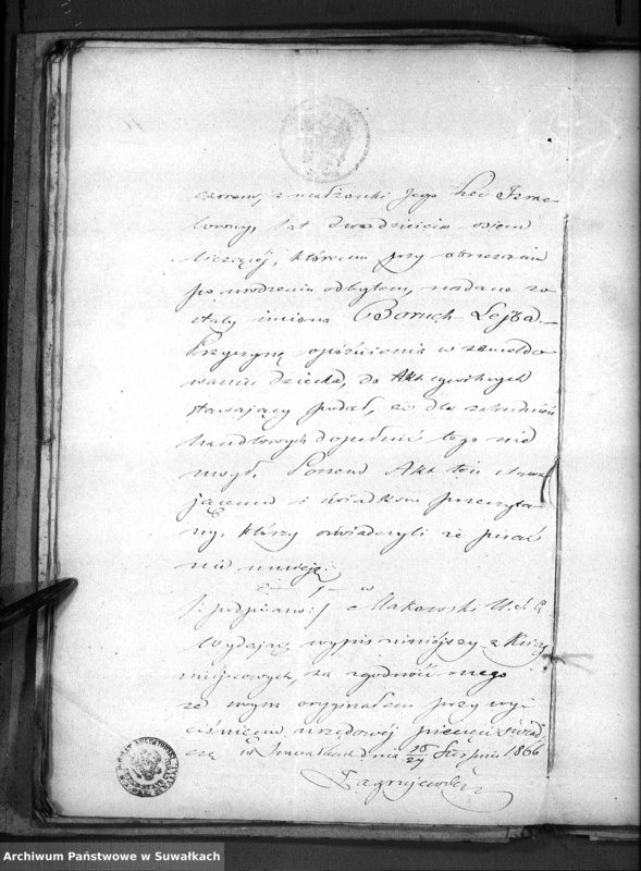 image.from.unit.number "Dowody Akt Ślubnych Okręgu Bożniczego Puńsk z r. 1866"