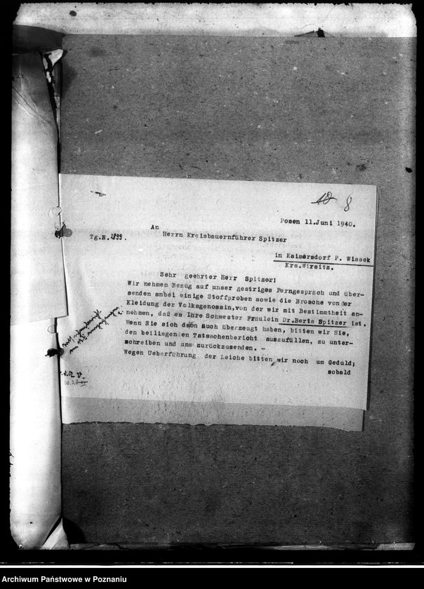 Obraz 12 z jednostki "Korespondencja w sprawie miejscowych Niemców, którzy zginęli w 1939 roku"