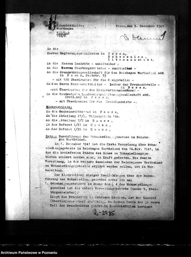 Obraz 5 z jednostki "Zarządzenia wykonawcze do ustawy o osadnictwie mieszkaniowym w Kraju Warty"