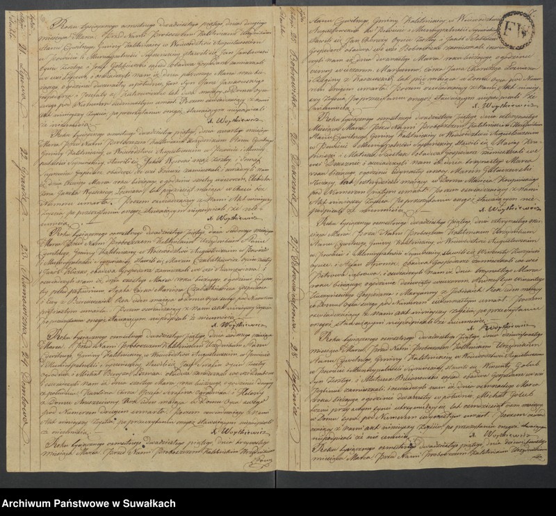 image.from.unit.number "Akta Zeyscia Urzędnika Stanu Cywilnego Gminy Kaletnickiey, od dnia 1-go Stycznia 1825 r. do dni ostatnich Grudnia tegoż Roku."