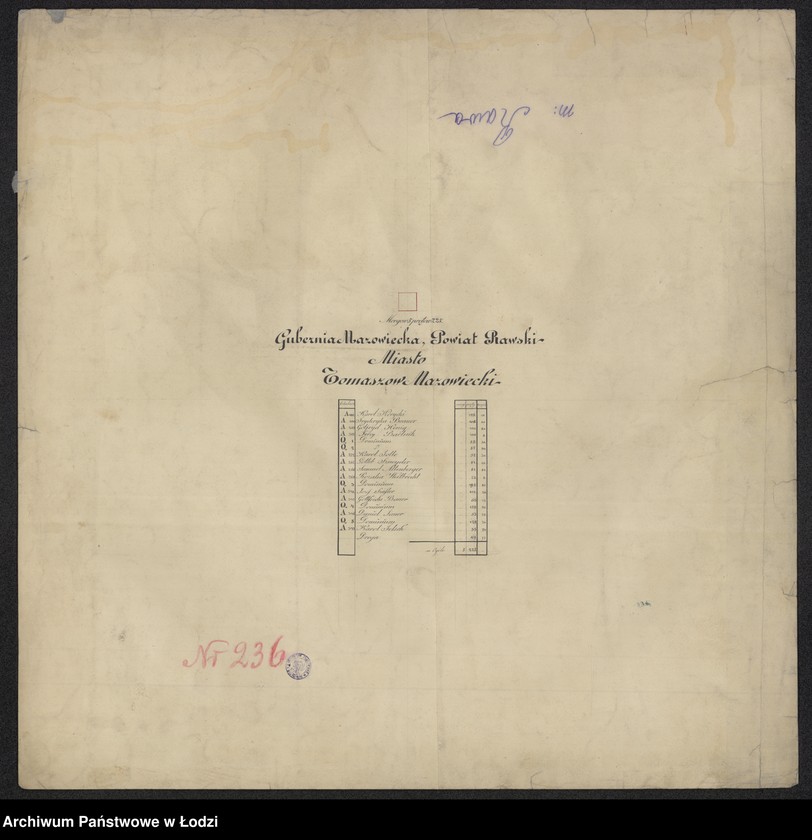 Obraz 2 z jednostki "Pierworys pomiaru territorium Miasta Tomaszowa Mazowieckiego z przyległymi gruntami i lasami do dóbr Tomaszowa należącymi ..."