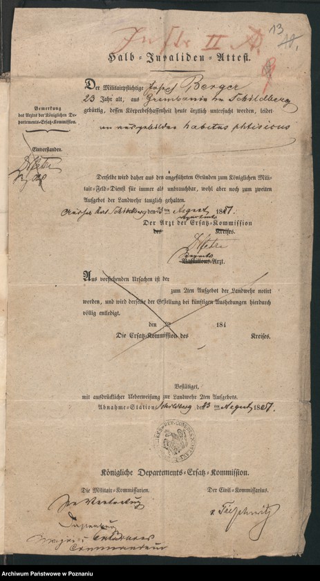 Obraz 17 z jednostki "A. betr. die Feststellung der Heimatsverhältnisse des Josef Berger aus Grembanin geboren in Baranowitz , Kreis Rybnik"