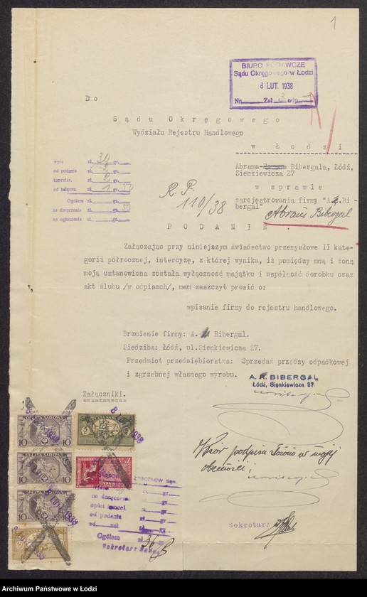 Obraz 3 z jednostki "Abram Bibergal- sprzedaż przędzy odpadkowej i zgrzebnek własnego wyrobu"