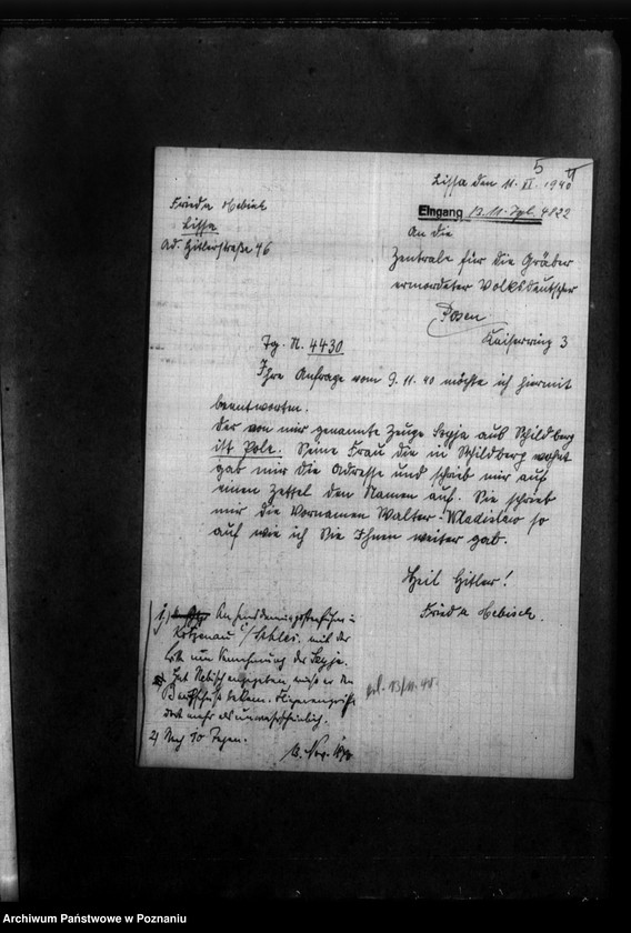 Obraz 9 z jednostki "Korespondencja w sprawie miejscowych Niemców rozstrzelonych w okolicy Turka w 1939 roku"