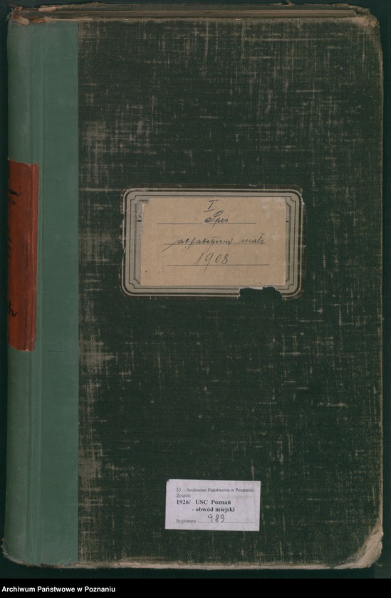 Obraz 2 z jednostki "Spis alfabetyczny małżeństw za 1908"