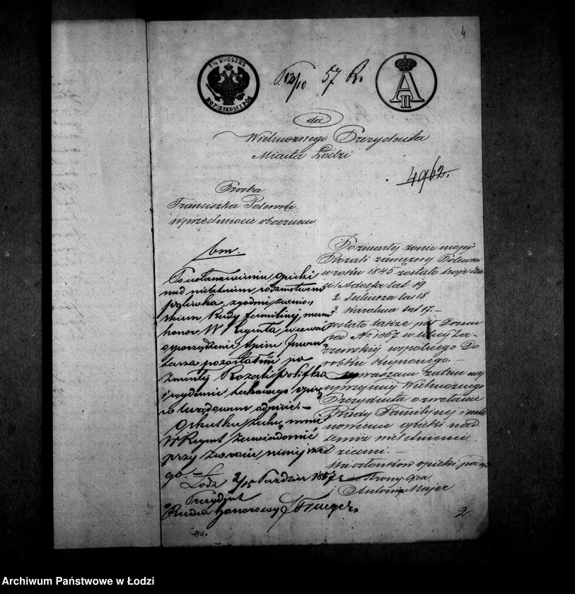 Obraz 8 z jednostki "Akta tyczące się ustanowienia opieki nad nieletnimi Adolfem, Juliuszem i Karoliną rodzeństwem Poleka po zmarłej Rozalii z Dyznerów Polewce"