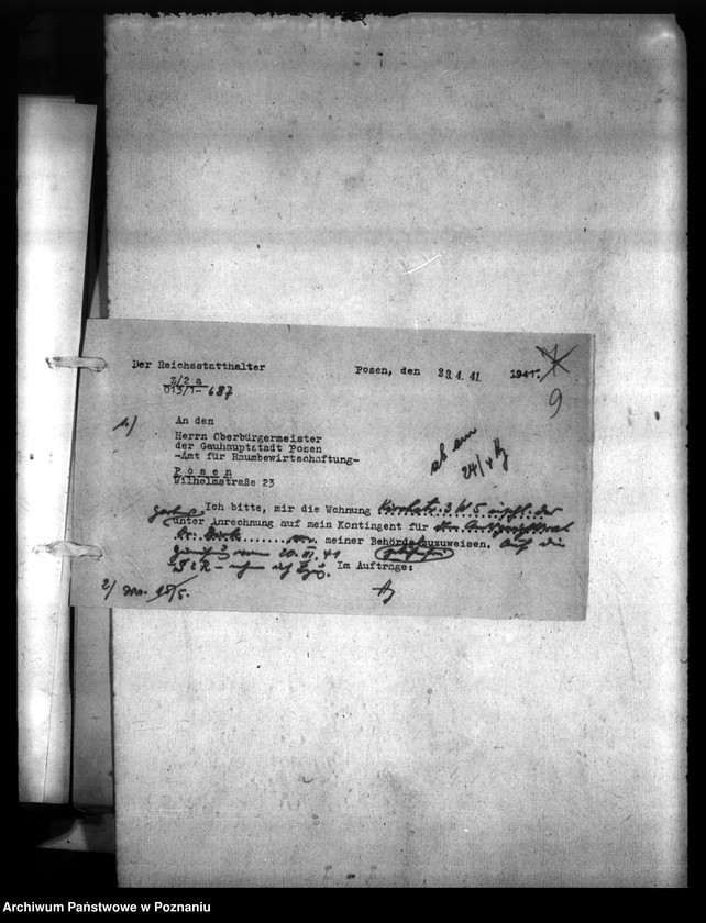 Obraz 13 z jednostki "Wohnungszuweisungen für Deutsche. Verdrängung der Polen."